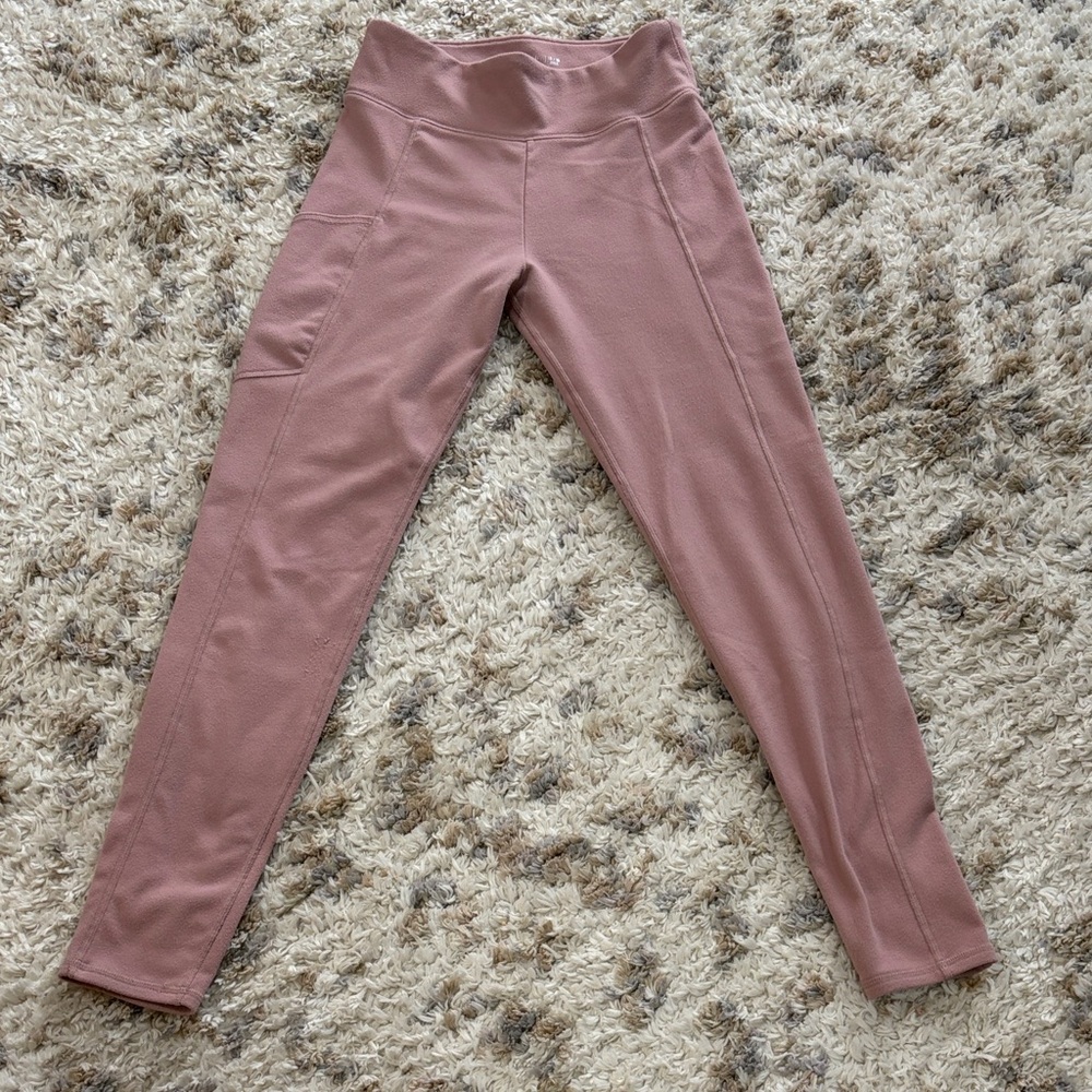 Abercrombie Kids Soft Pink Leggings with Side Pockets